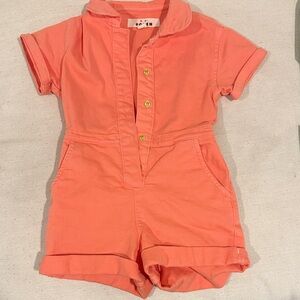 Mini Biden Coral Kids Romper
